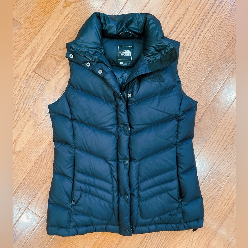 Women's THE NORTH FACE 700 SPORTS Slim DOWN QUILT PUFFER BLACK VEST Jacket S - Picture 2 of 6